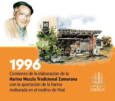 Comienzo de la elaboración de la Harina Mezcla Tradicional Zamorana con la aportación de la harina molturada en el molino de Noé