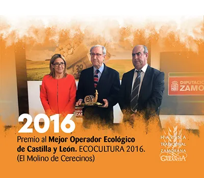 Premio al Mejor Operador Ecológico de Castilla y León. ECOCULTURA 2016. (El Molino de Cerecinos)